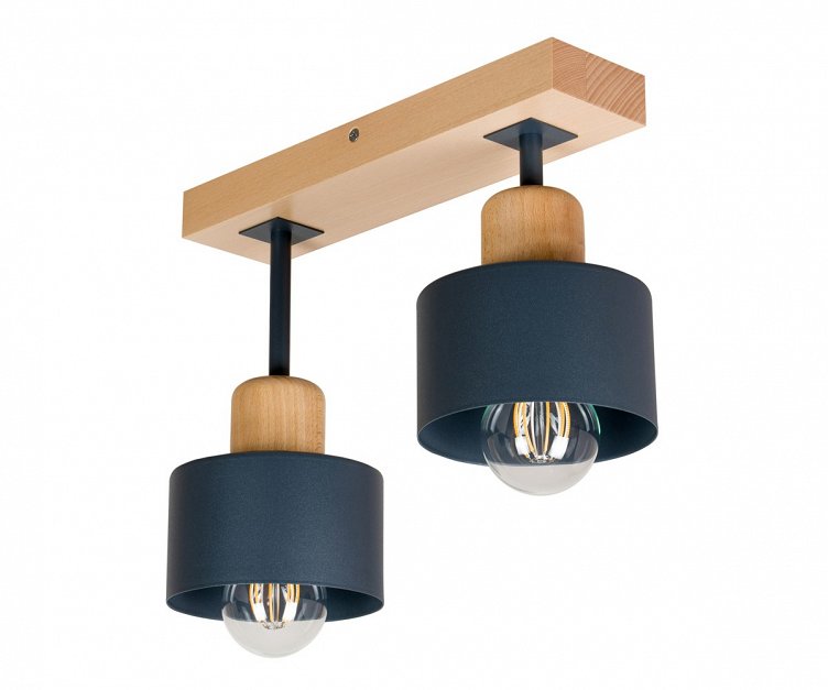 Anthrazite Deckenlampe aus Holz Deckenleuchte online günstig 2-flammig kaufen AN30x7BU