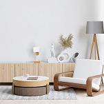 Weiße Tischlampe aus Holz TI-WE10x10BU Tischleuchte - 2