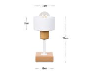 Weiße Tischlampe aus Holz TI-WE10x10BU Tischleuchte - 4