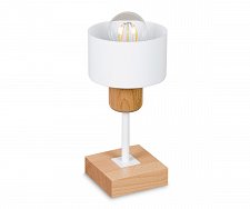 Weiße Tischlampe aus Holz TI-WE10x10BU Tischleuchte