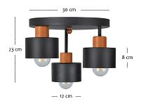 Schwarze Deckenlampe OST3030MO Deckenleuchte 3-flammig - 3