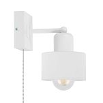 Weiße Wandlampe mit Zugschalter aus Holz SHWAND-WE10x10WE Wandleuchte - 2