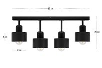 Schwarze Deckenlampe aus Holz SC60x7SC Deckenleuchte 4-flammig - 3