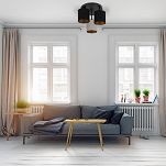 Schwarze Deckenlampe mit drei Lampenschirme schwarz/grau CL-3030SC-SCGRSC Deckenleuchte - 2