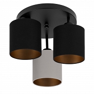 Schwarze Deckenlampe mit drei Lampenschirme schwarz/grau CL-3030SC-SCGRSC Deckenleuchte