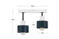 Anthrazite Deckenlampe aus Holz AN30x7WE Deckenleuchte 2-flammig - 4