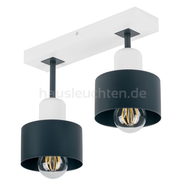 Anthrazite Deckenlampe aus Holz AN30x7WE Deckenleuchte 2-flammig