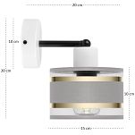 Weiße Wandlampe mit grauem Lampenschirm WAND-TI-1010WE-GR Wandleuchte - 5