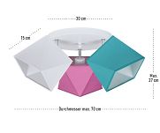 Deckenstrahler Deckenlampe WEROTU-PR3030WE Weiß Rosa Türkis - 2