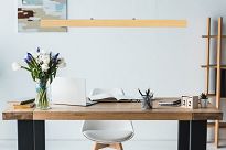 Dimmbare LED Hängeleuchte Eschenholz LED80KB-3K-ESCHE Pendelleuchte Höhenverstellbar Esstischlampe Hängelampe Pendellampe - 2