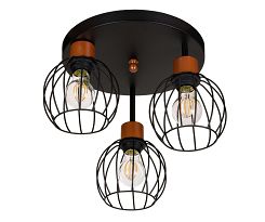 Schwarze Deckenlampe KU-OST3030MO Deckenleuchte 3-flammig