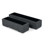 Pflanzkübel aus Holz mit Einsatz und Untersetzer GRAU Pflanzkasten Blumenkasten Balkonkasten 61DES1917AN - 5