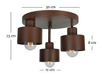 Braune Deckenlampe OST3030BR Deckenleuchte 3-flammig - 3