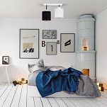 Weiße Deckenlampe mit zwei Lampenschirme schwarz/weiß CL-3306WE-SCWE Deckenleuchte - 2