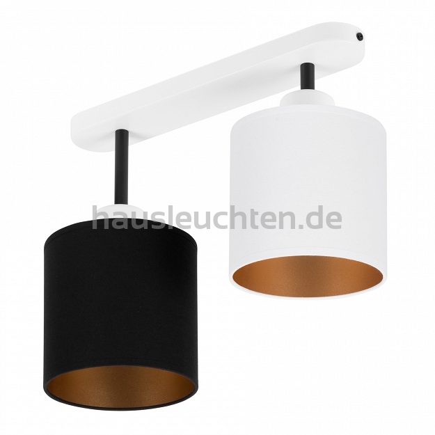 Weiße Deckenlampe mit zwei Lampenschirme schwarz/weiß CL-3306WE-SCWE Deckenleuchte