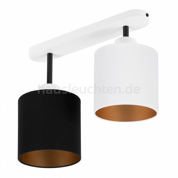 Weiße Deckenlampe mit zwei Lampenschirme schwarz/weiß CL-3306WE-SCWE Deckenleuchte