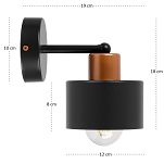 Schwarze Wandlampe aus Metall WAND-OST1010MO Wandleuchte - 5