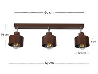 Braune Deckenstrahler Deckenlampe 3PRST6005BR Deckenleuchte 3-flammig - 3