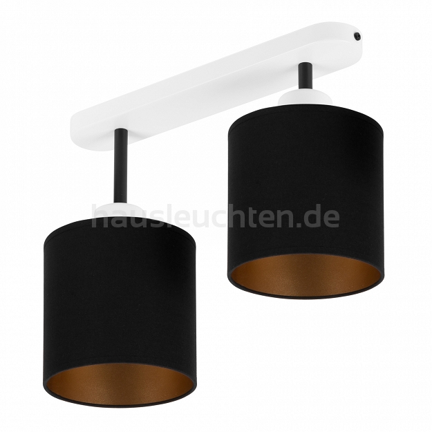 Weiße Deckenlampe mit zwei Lampenschirme schwarz CL-3306WE-SCSC Deckenleuchte