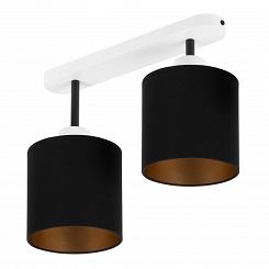 Weiße Deckenlampe mit zwei Lampenschirme schwarz CL-3306WE-SCSC Deckenleuchte