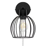 Schwarze Wandlampe mit Zugschalter aus Metall SHWAND-KU-OST1010SC Wandleuchte - 3