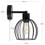 Schwarze Wandlampe mit Zugschalter aus Metall SHWAND-KU-OST1010SC Wandleuchte - 4