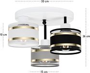 Weiße Deckenlampe mit drei Lampenschirme weiß/grau/schwarz TI-3030WE-WEGRSC Deckenleuchte - 4