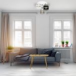 Weiße Deckenlampe mit drei Lampenschirme weiß/grau/schwarz TI-3030WE-WEGRSC Deckenleuchte - 2