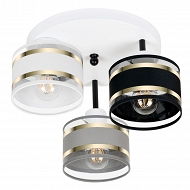 Weiße Deckenlampe mit drei Lampenschirme weiß/grau/schwarz TI-3030WE-WEGRSC Deckenleuchte