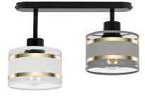 Schwarze Deckenlampe mit zwei Lampenschirme grau/weiß TI-3306SC-GRWE Deckenleuchte - 3