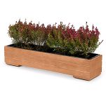 Pflanzkübel aus Holz mit Einsatz und Untersetzer NUSS Pflanzkasten Blumenkasten Balkonkasten 82DES1917NU - 4