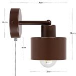 Braune Wandlampe mit Zugschalter aus Metall SHWAND-OST1010BR Wandleuchte - 5