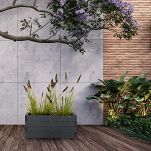 Blumentopf Holz Grau Pflanzkübel Übertopf Blumenkasten 2x Kunststoffeinsätzen Herausnehmbar 62KAN3332AN - 3