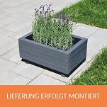 Pflanzkasten GRAU ANTHRAZIT Pflanzkübel aus Holz AB60KAN4030AN 60 x 40 x 30 cm 60KAN4030AN - 3