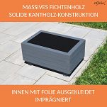 Pflanzkasten GRAU ANTHRAZIT Pflanzkübel aus Holz AB60KAN4030AN 60 x 40 x 30 cm 60KAN4030AN - 4
