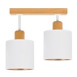 Weiße Deckenlampe aus Holz LED Lampe Leuchte CL-WE30x7BU-WE 2xE27 - 3