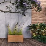 Blumentopf Holz Nuss Pflanzkübel Übertopf Blumenkasten 2x Kunststoffeinsätzen Herausnehmbar 62KAN3332NU - 3