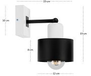 Schwarze Wandlampe aus Holz WAND-SC10x10WE Wandleuchte - 4