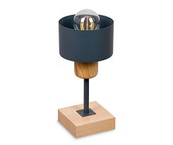 Anthrazite Tischlampe aus Holz TI-AN10x10BU Tischleuchte