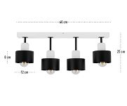 Schwarze Deckenlampe aus Holz SC60x7WE Deckenleuchte 4-flammig - 4