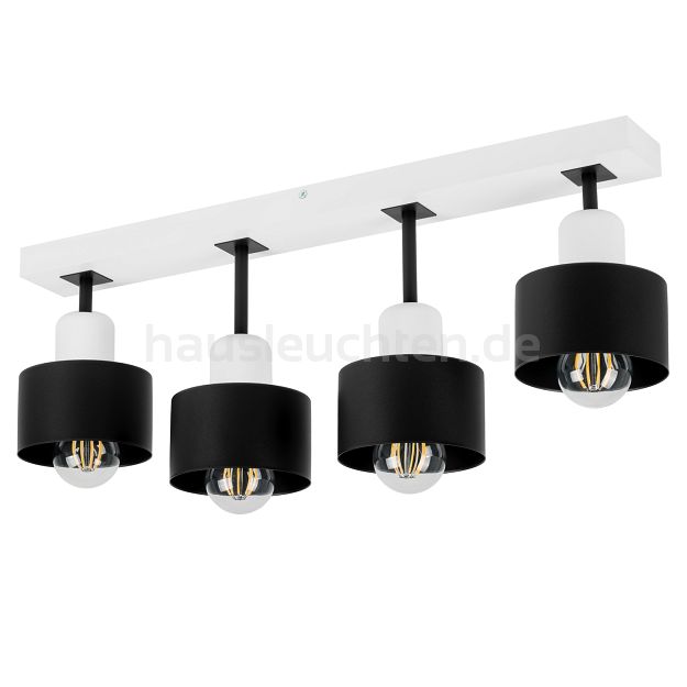 Schwarze Deckenlampe aus Holz SC60x7WE Deckenleuchte 4-flammig