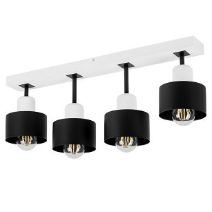 Schwarze Deckenlampe aus Holz SC60x7WE Deckenleuchte 4-flammig