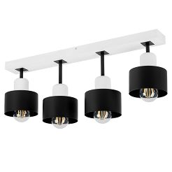 Schwarze Deckenlampe aus Holz SC60x7WE Deckenleuchte 4-flammig