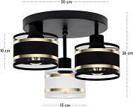 Schwarze Deckenlampe mit drei Lampenschirme schwarz/weiß TI-3030SC-SCWESC Deckenleuchte - 4
