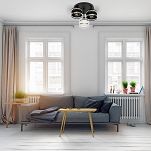 Schwarze Deckenlampe mit drei Lampenschirme schwarz/weiß TI-3030SC-SCWESC Deckenleuchte - 2