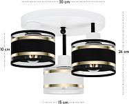 Weiße Deckenlampe mit drei Lampenschirme schwarz/weiß TI-3030WE-SCWESC Deckenleuchte - 4
