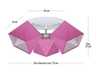 Deckenstrahler Deckenlampe RORORO-PR3030WE Rosa - 2