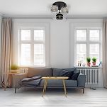 Schwarze Deckenlampe mit drei Lampenschirme grau/schwarz TI-3030SC-GRSCGR Deckenleuchte - 2