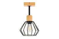 Schwarze Deckenlampe aus Holz BR-SC10x10BU Deckenleuchte 1-flammig - 2