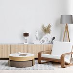 Braune Tischlampe aus Holz TI-BR10x10WE Tischleuchte - 3